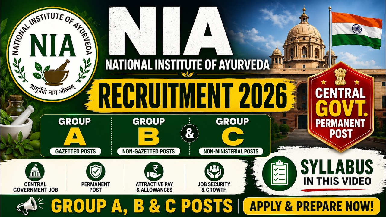 📢 NIA Group A, B & C Recruitment 2026 | Permanent Central Govt Jobs | All India Freshers 👉Apply Now