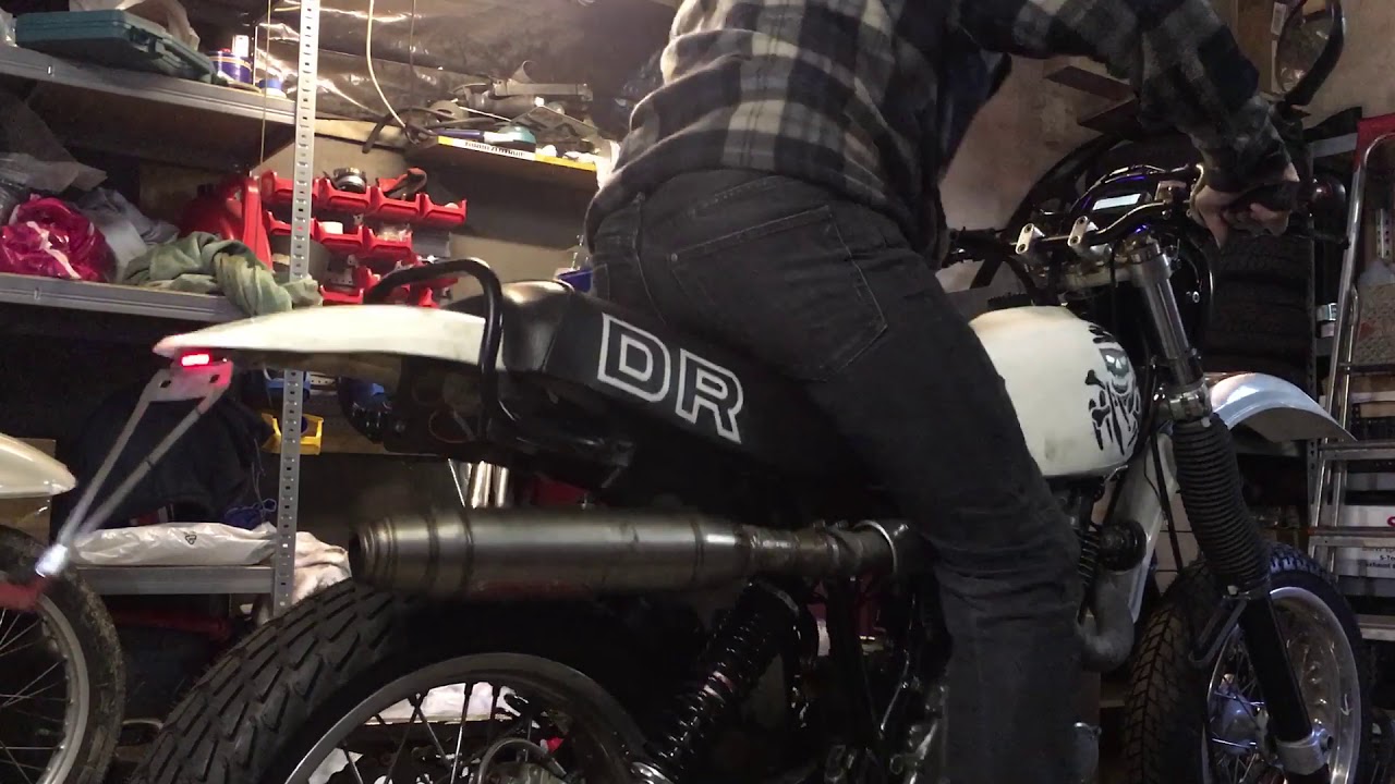 DR500 mit DR650 Motor erster Test