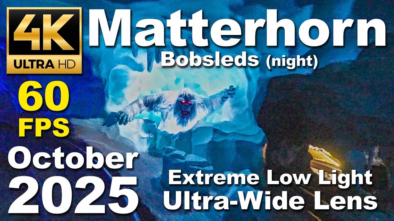 Matterhorn Bobsleds (Night) [4K/60fps] - Disneyland (Anaheim, California)