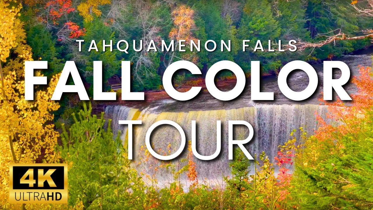 Tahquamenon Falls Autumn Color Walking Tour | Michigan Fall Foliage Color Tour Upper & Lower Falls