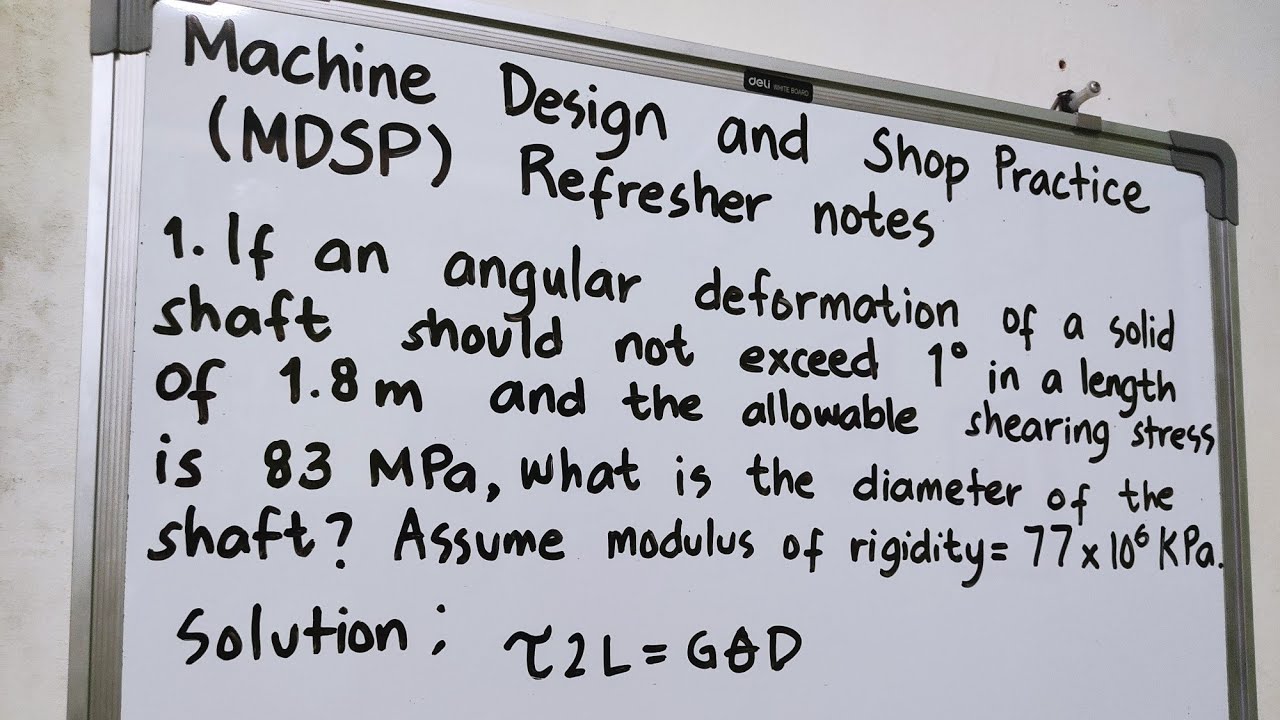 MACHINE DESIGN & SHOP PRACTICE (MDSP) - REFRESHER NOTES PART1 | PROBLEM SOLVING | TAGALOG TUTORIAL |