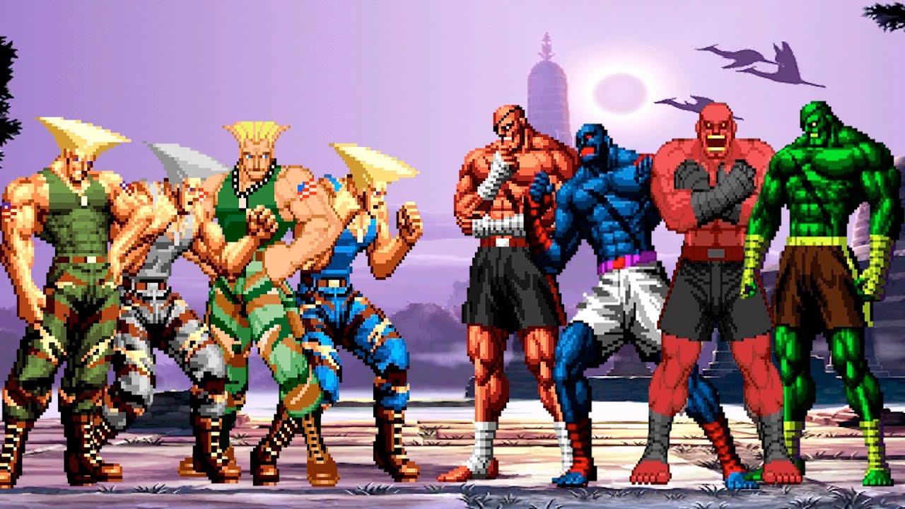 [KOF Mugen] Команда Guile против команды Sagat