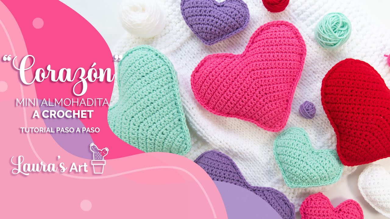 Mini Almohadita de Corazón a Crochet - Tutorial paso a paso