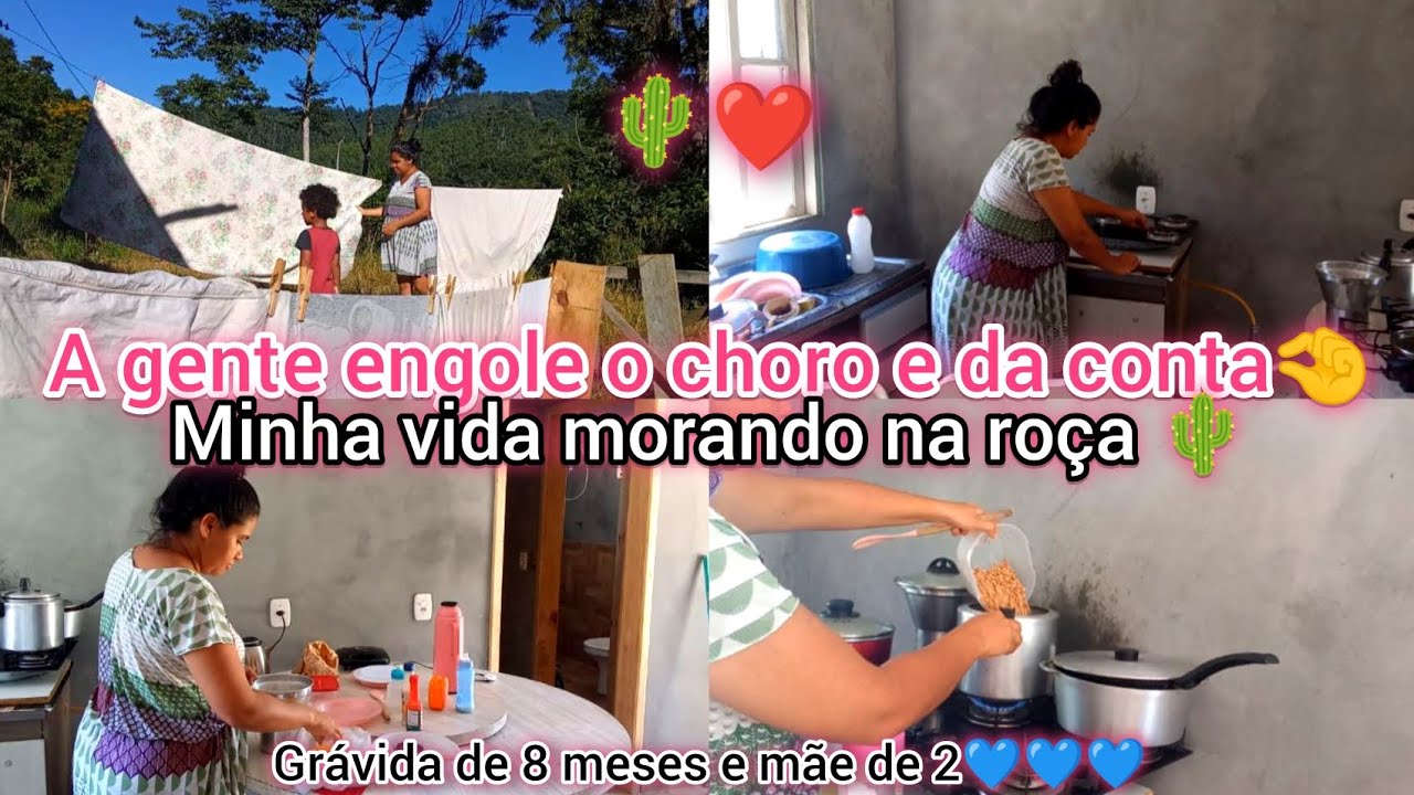 💞Rotina Real Grávida De 8° Meses e Mãe De 2💞 Muitas Dores e Contrações 😮‍💨 | Vida Real Na Roça 🌵❤️