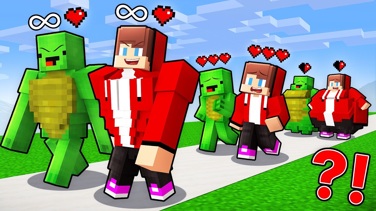 Mikey and JJ From Fat to Bodybuilder in Minecraft (Maizen)