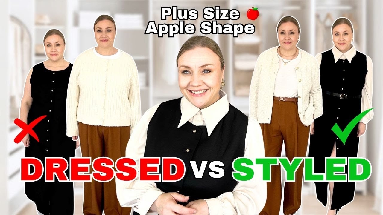 HOW TO MAKE BETTER OUTFITS with what you already own | plus size apple shape