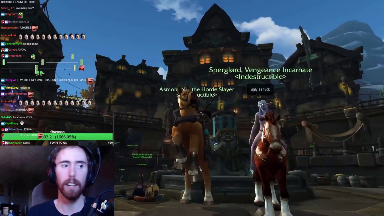 Compilation of Asmongold Getting Mounts and Pets From Viewers in BFA