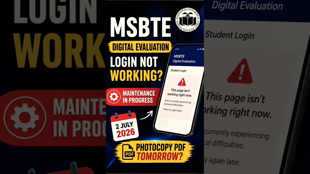 ⚠️ MSBTE Student Login Not Working | Big Update on Photocopy! #digitalevolution #photocopy #result
