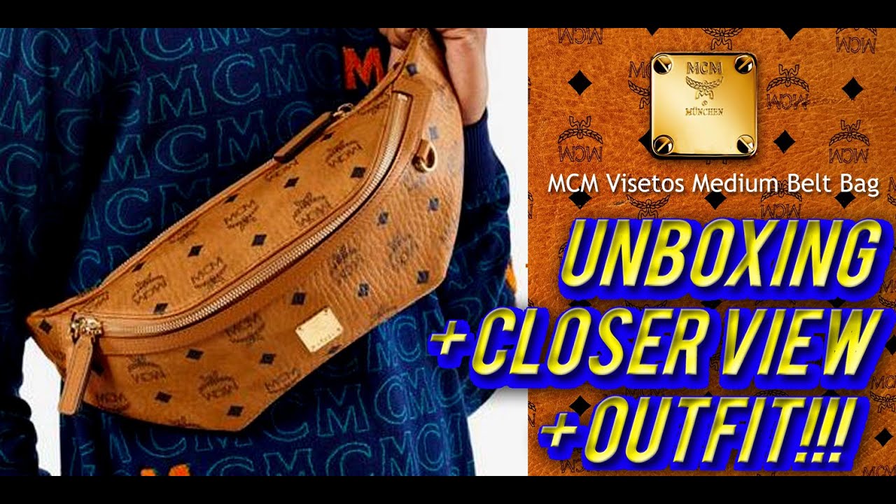 MCM BELT BAG MEDIUM FURSTEN IN VISETOS COGNAC (UNBOXING + CLOSER VIEW + OUTFIT LOOK)