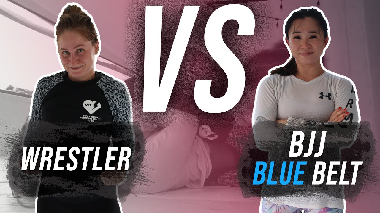 Female BJJ Blue Belt vs Wrestler with Black Belt Commentary