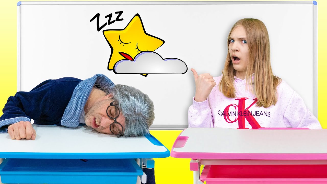 Amelia, Avelina and Akim at school with a sick teacher and learn about the Alphabet.