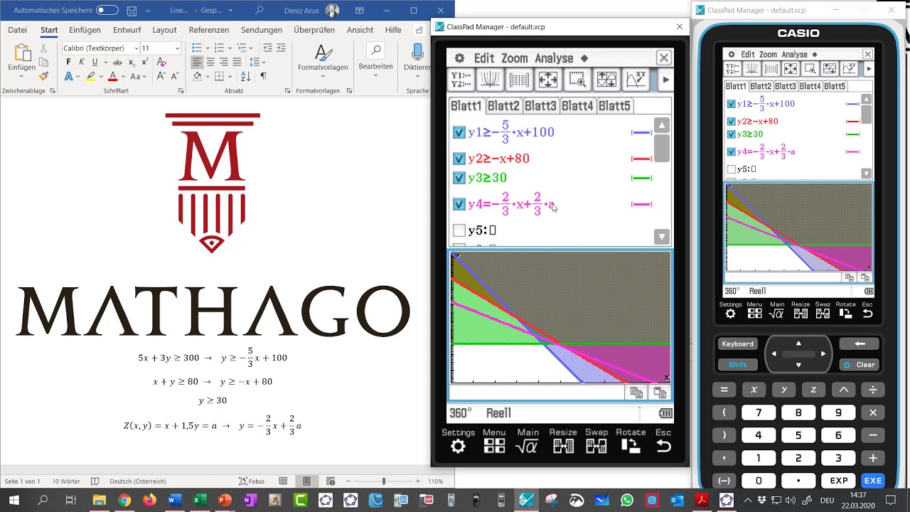 Casio Classpad II   Lineare Optimierung   Mathago