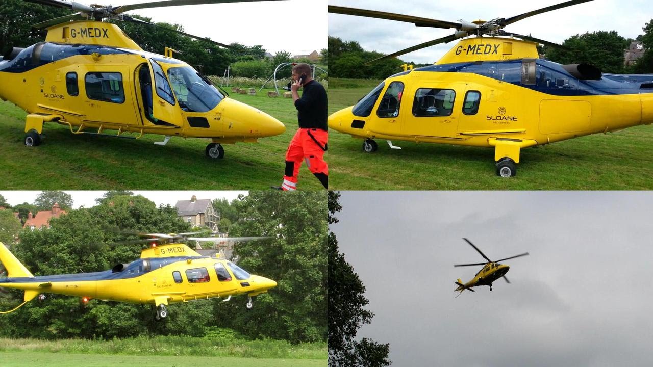 G-MEDX Air Ambulance - Close Look & Take Off