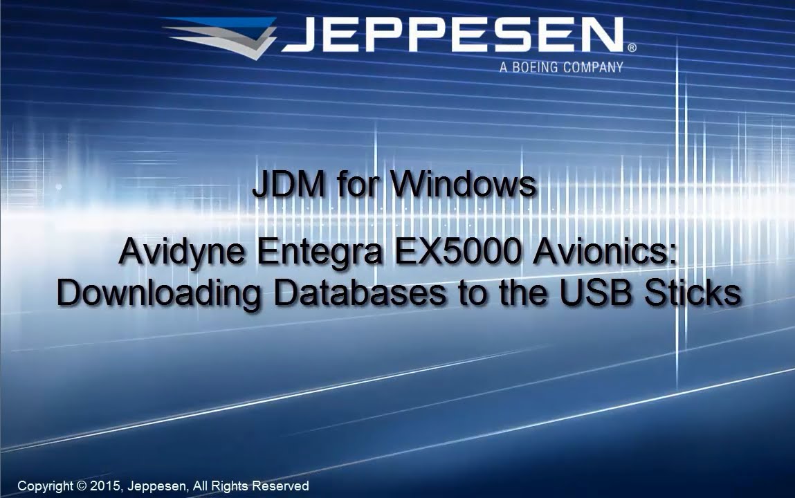 JDM for Windows: Downloading Data for Programming to Avidyne EX5000 Avionics