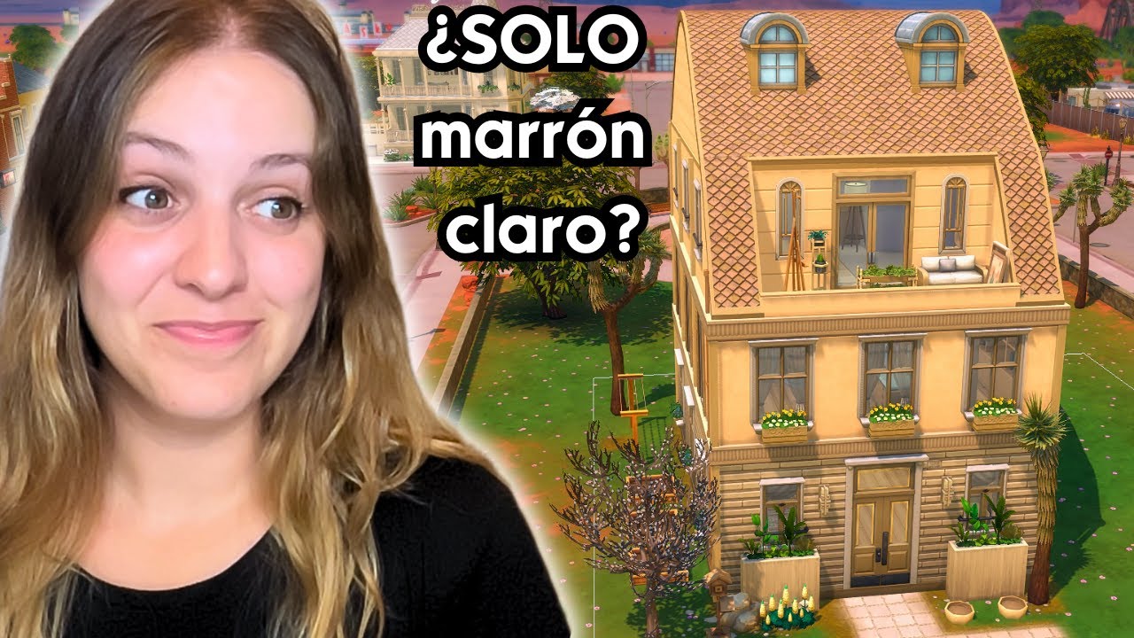 Los Sims 4 PERO solo puedo USAR UN COLOR | Color MARRÓN CLARO | Barrio Arcoíris 🌈 || #eapartner #ad