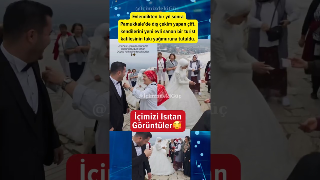 D&uuml;ğ&uuml;n &ccedil;ekimi yapan &ccedil;ifte takı takan turistler &hearts;️&hearts;️ #haber #sondakika #magazin