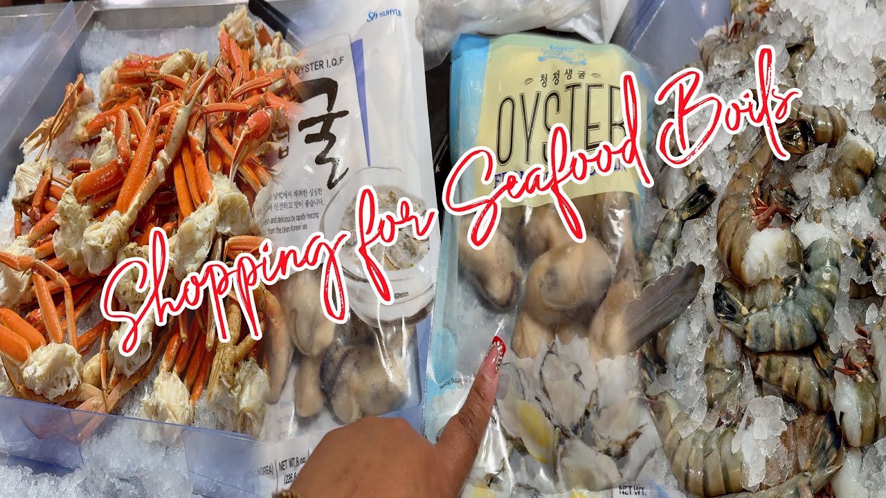 SHOPPING FOR SEAFOOD BOILS & KOREAN BBQ VLOG + GROCERY HAUL