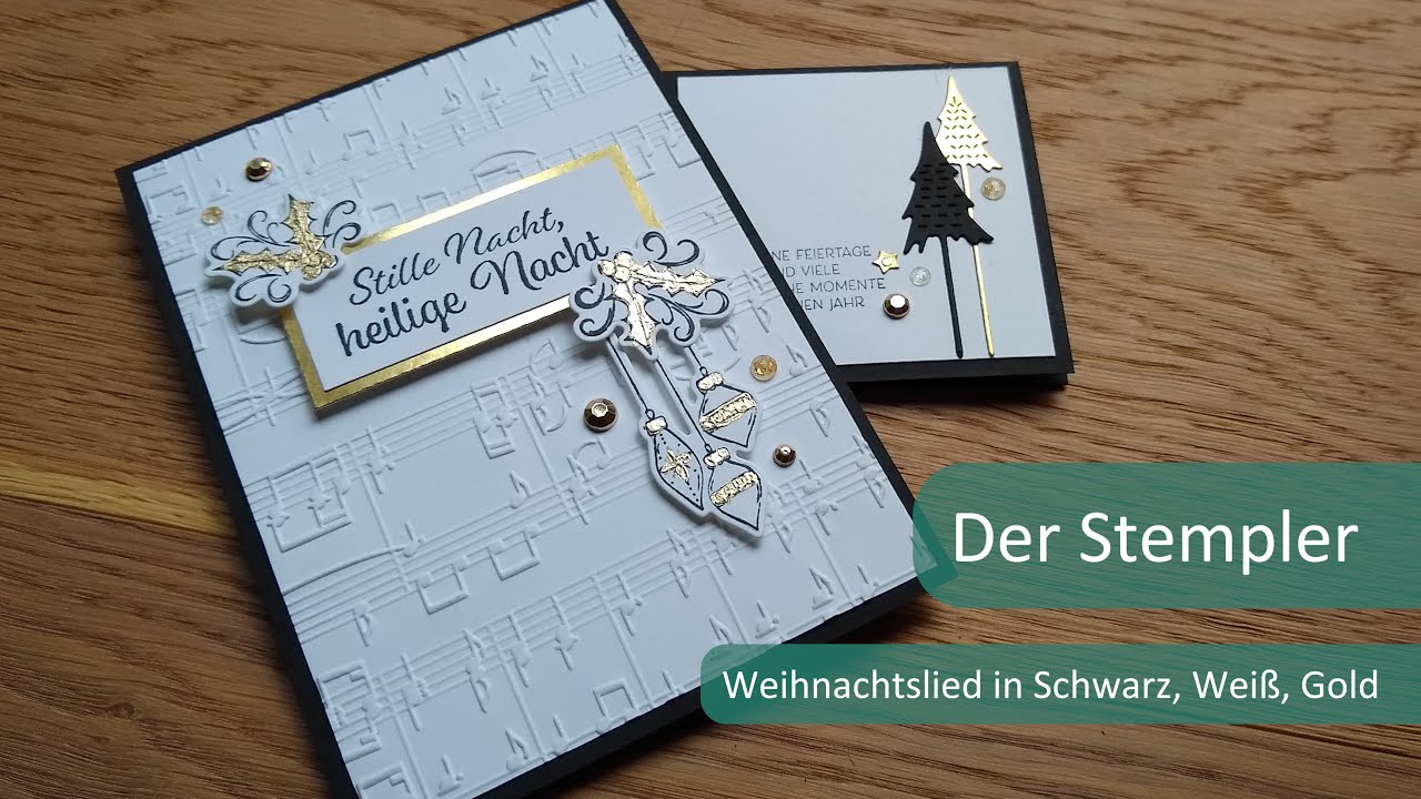 Weihnachtslied in Schwarz, Weiß, Gold | Der Stempler ~ Stampin Up!