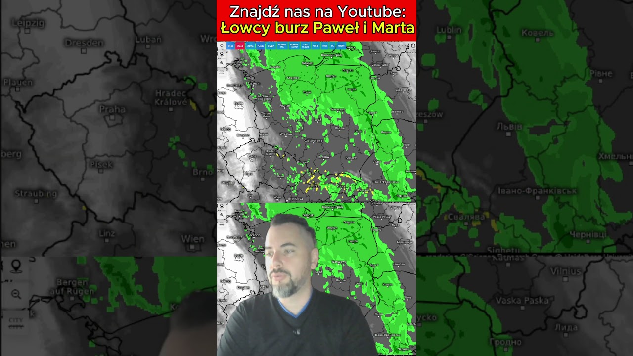 Niż genueński nad Polską. 🌩️ #pogoda #burze #prognoza #shorts
