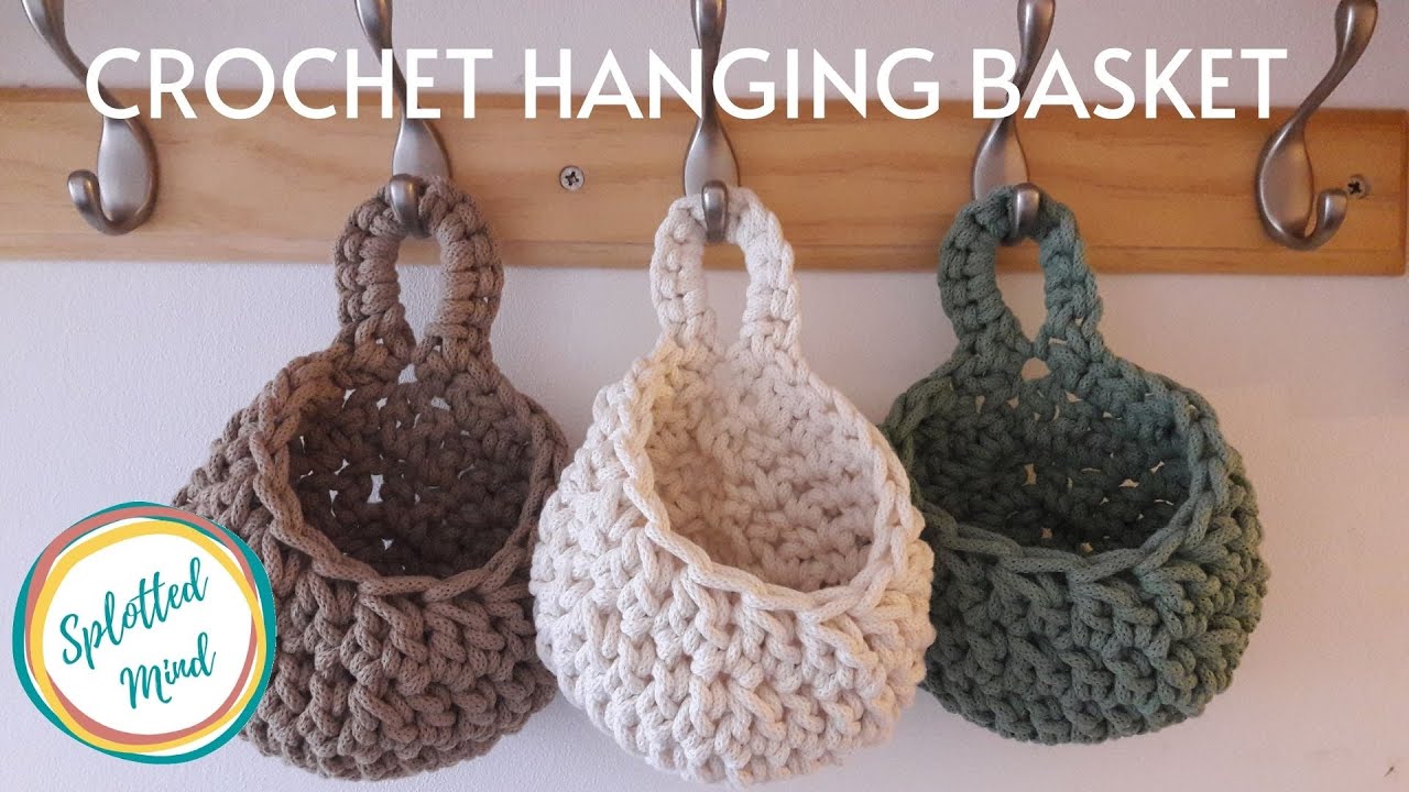 How to crochet a hanging basket / Jak zrobic wiszący koszyczek na szydełku