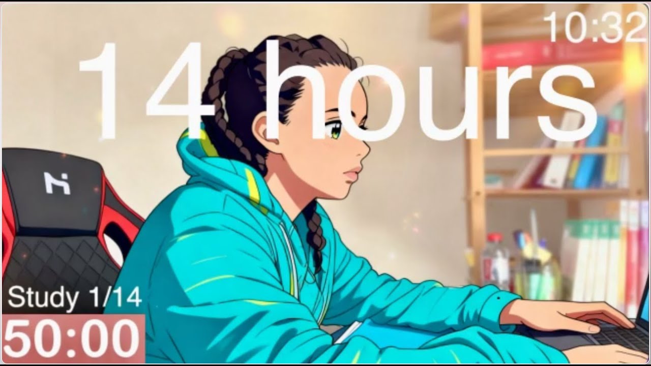LIVE | 14HOUR study with me 📚🎧⛈️ rain sounds & pomodoro timer 50 & 10 PART 2