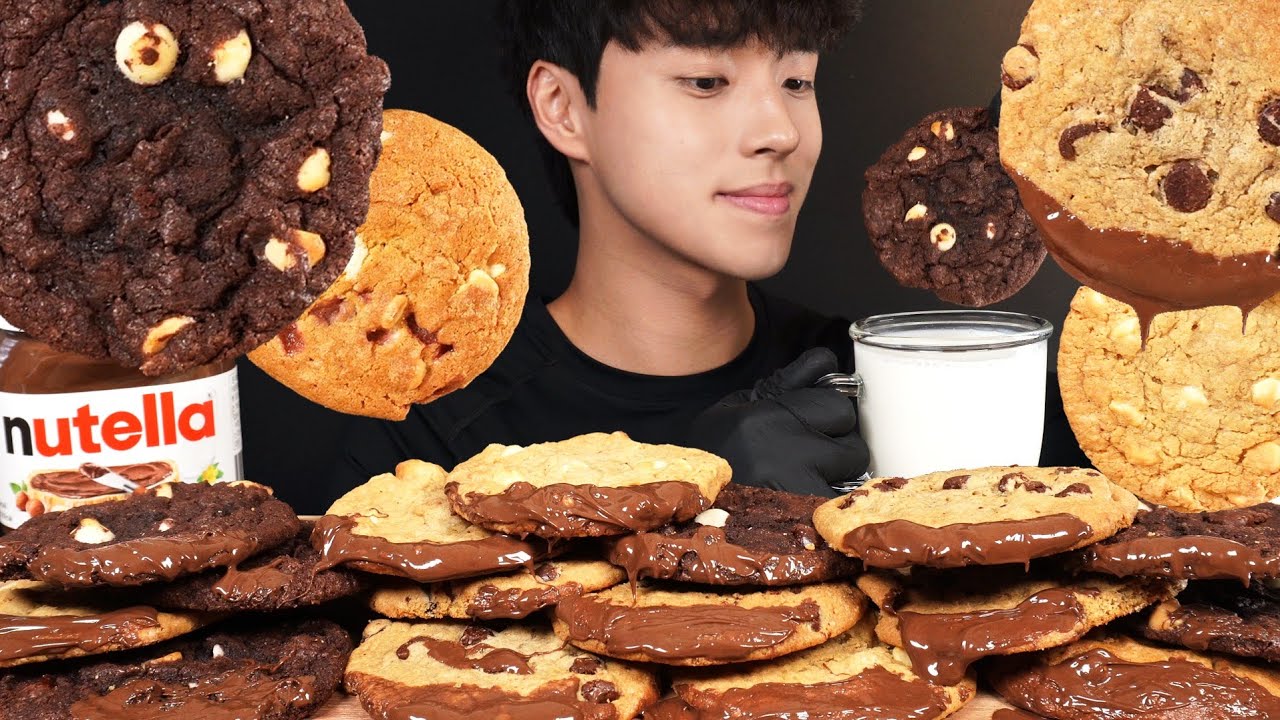 초콜릿 쿠키 우유에 찍어먹기🍪 누텔라 초콜릿까지 초콜릿 먹방 CHOCOLATE COOKIES MUKBANG ASMR CHOCOLATE EATING SOUNDS