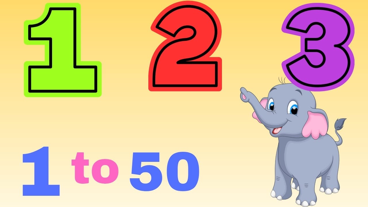 Counting Numbers phonics 1 to 50 Big Number Song for Children Kids Knowledge