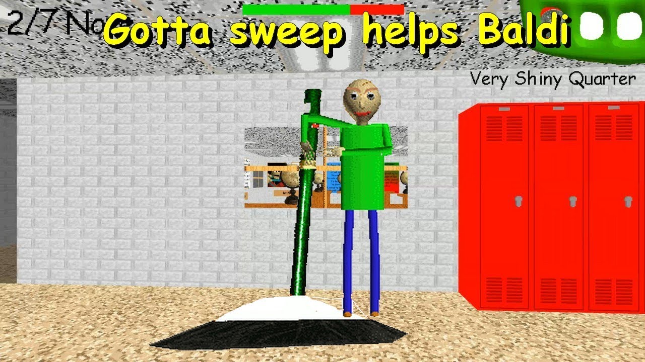 Gotta sweep helps Baldi - Baldi's Basics V.1.4.3 Mod