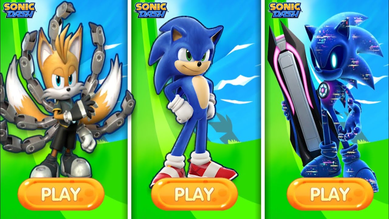 Sonic Dash - Movie Sonic Vs Nine Tails Vs All Boss Zazz Egman All characters unlocked 
