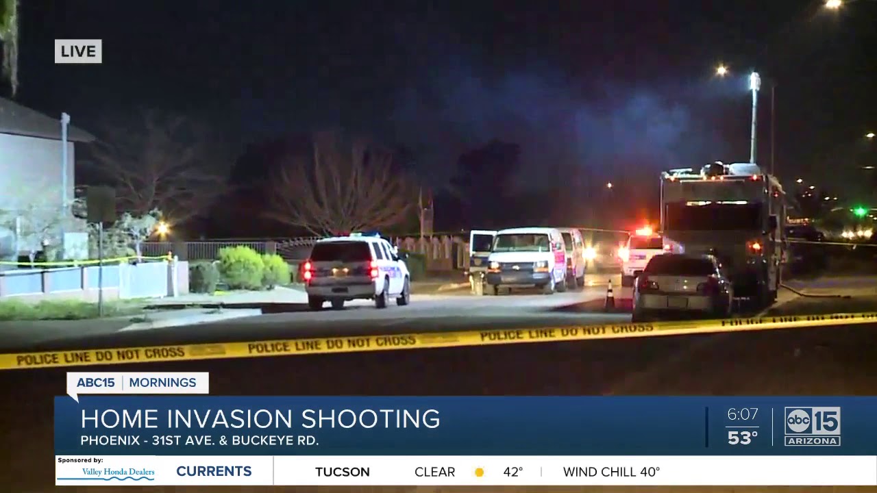 Three hospitalized after home invasion and shooting in Phoenix