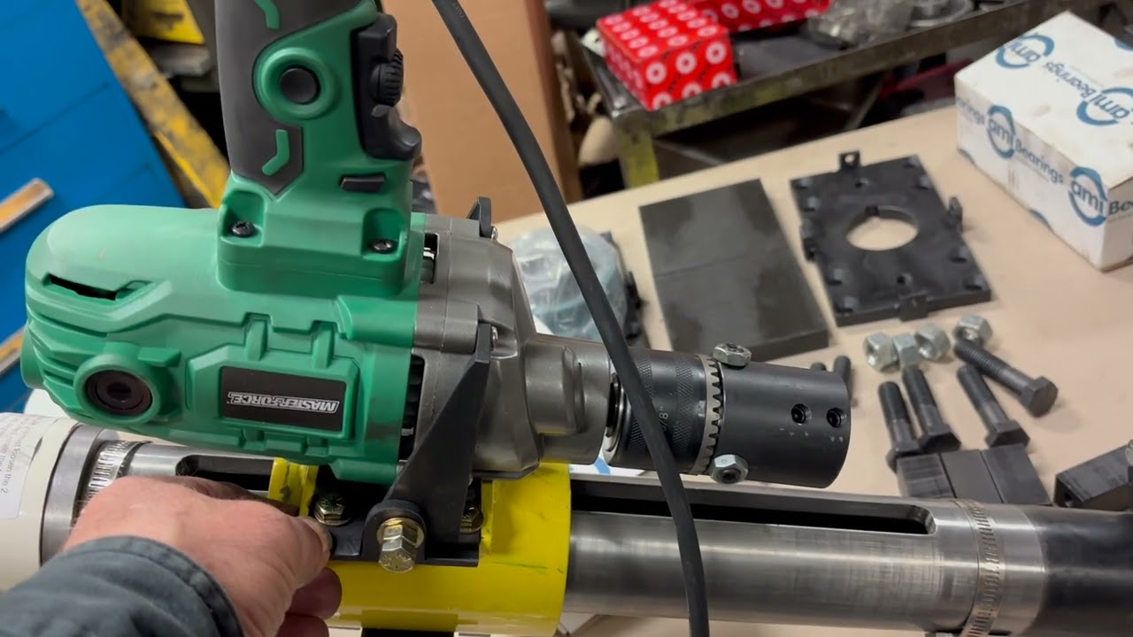 Line Boring with a Hand Drill (adapted to a Power Feed) | Budget Friendly American Machine