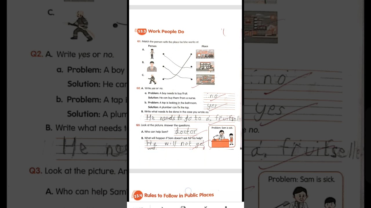 XSEED CLASS 1 EVS WORKBOOK BLOCK 13 SOLUTIONS #exam #xseed #education #study