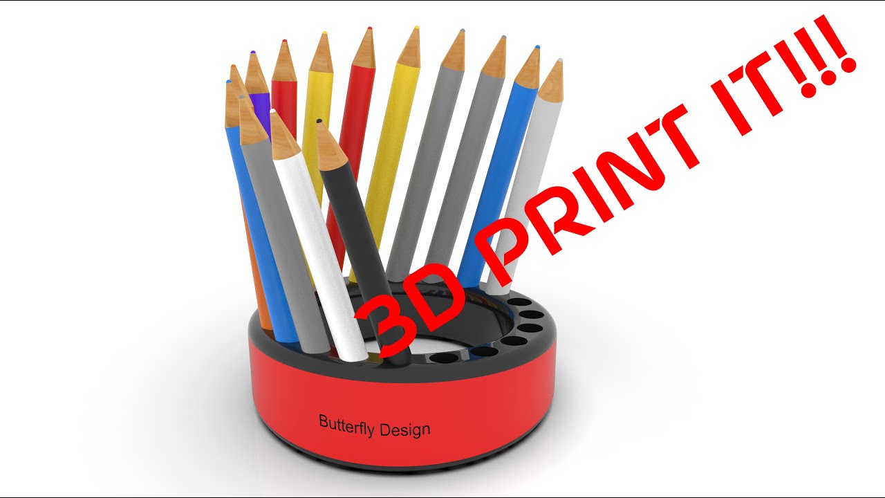 Pencil holder for desk (Tutorial)
