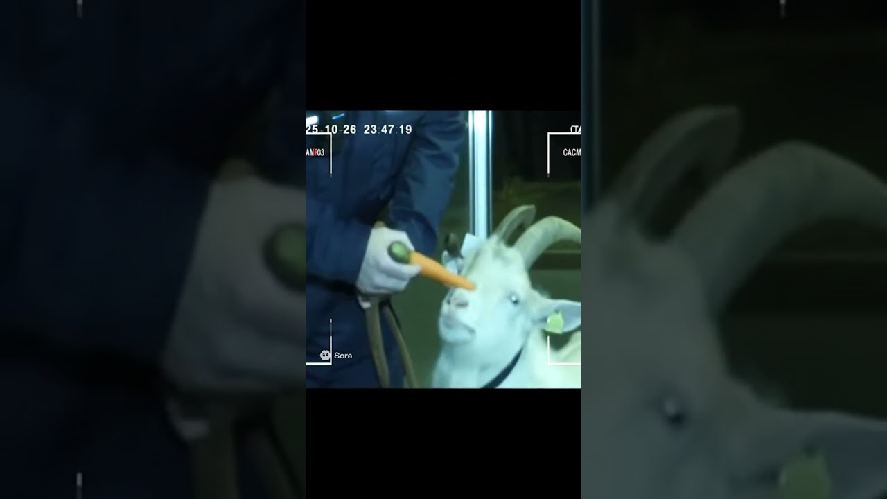Nie wierzę, co ten deb* robi z kozą w nocy&hellip; ?! 💀🐐 #nocnykoszmar #koza #policja #viralshit