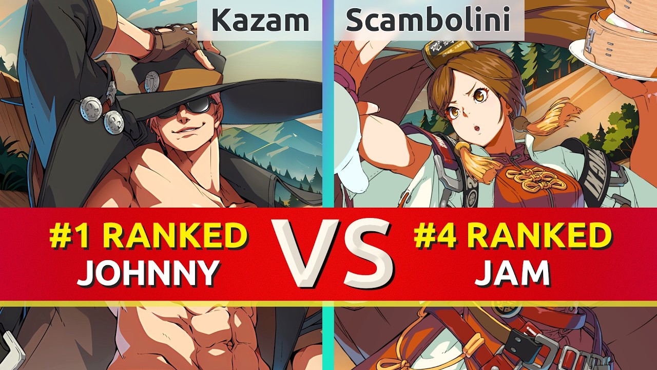 GGST ▰ Kazam (#1 Ranked Johnny) vs Scambolini (#4 Ranked Jam). High Level Gameplay