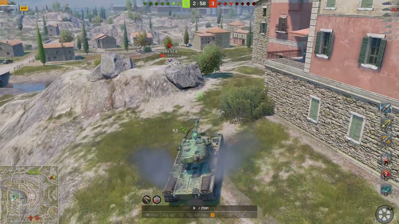 WoT Blitz Reforged Update - Castille Map - Kranvagn & Grille vs AMX 50 B & WZ-113 and 10 bots