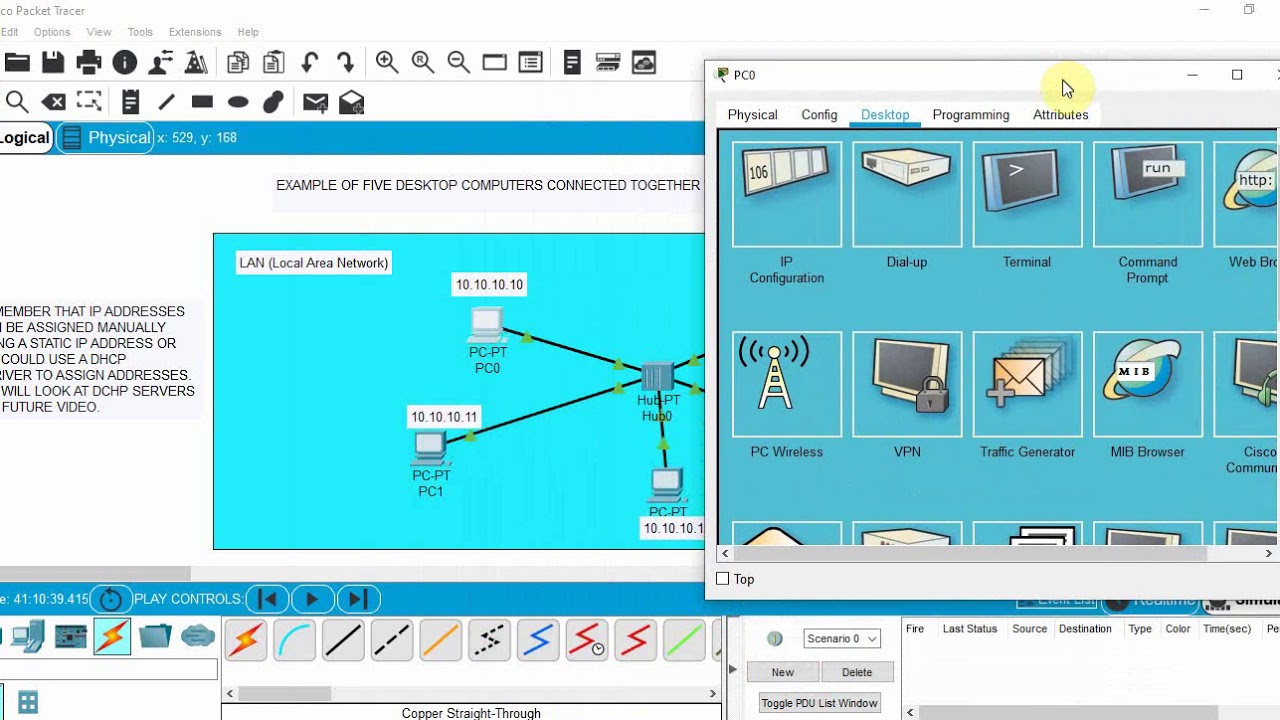 Video 4  - Setting up a network hub