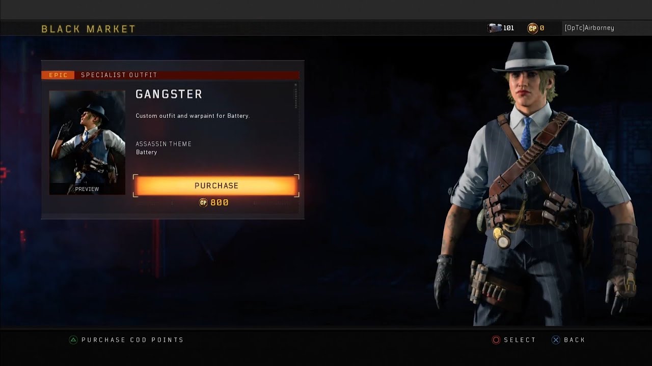 Black Ops 4 New Battery Gangster Outfit Showcase