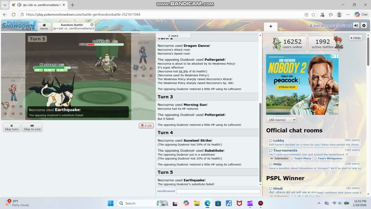 Pokémon Showdown Random battles (56)