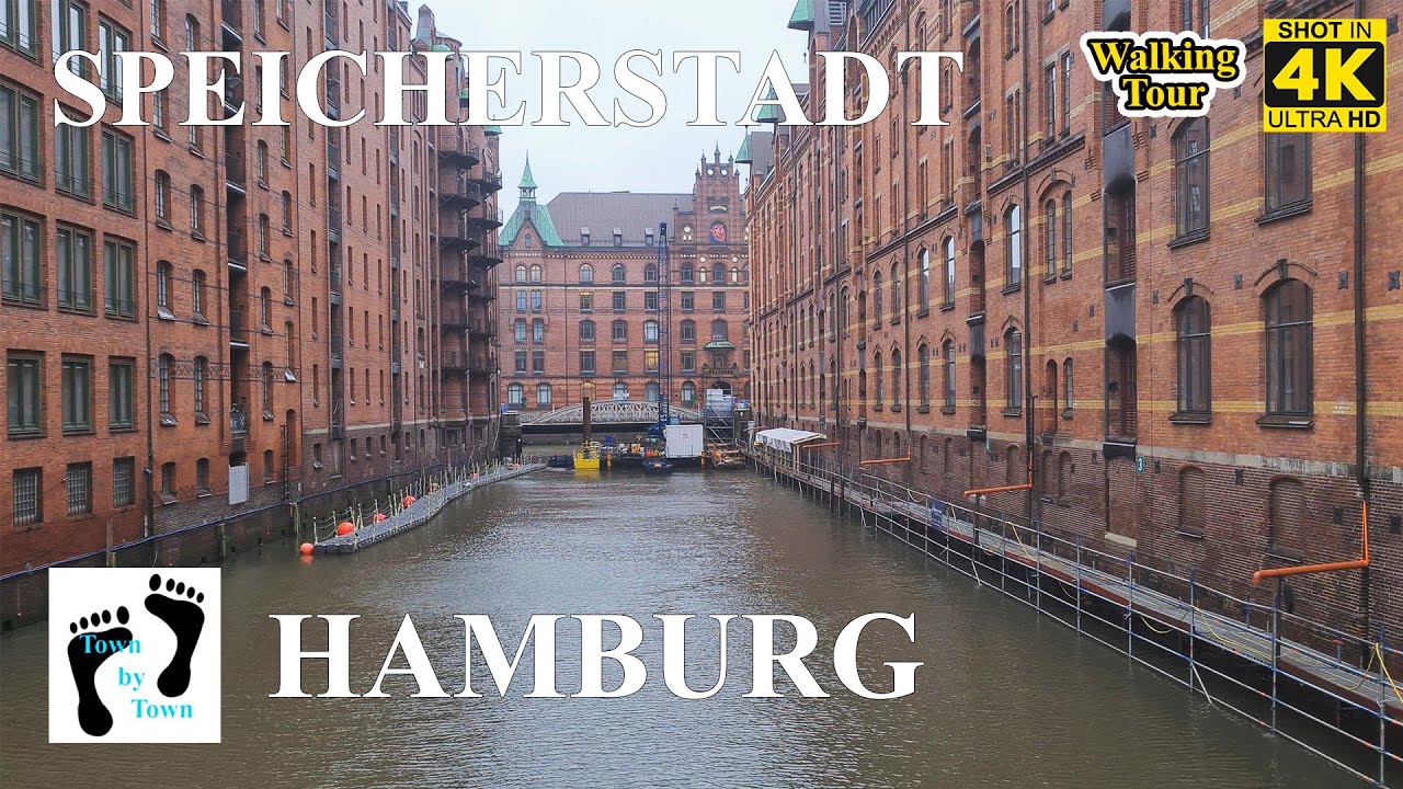 💥 Hamburg City Walking, Hauptbahnhof, Speicherstadt, 4k, 60fps