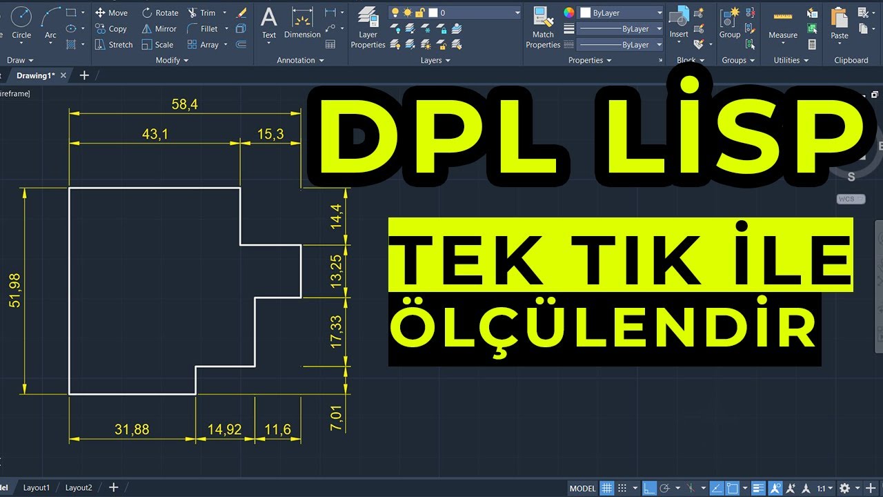 Уроки AutoCAD — DPL Lispi (быстрое определение размеров) | Автокад 2024