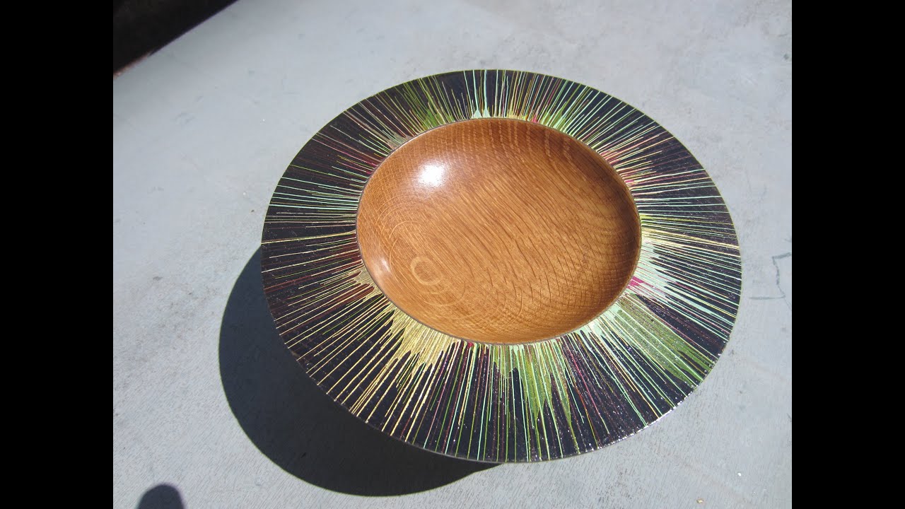 Woodturning an Oak Centrifuge Coloured Bowl inspired by Stewart Furini