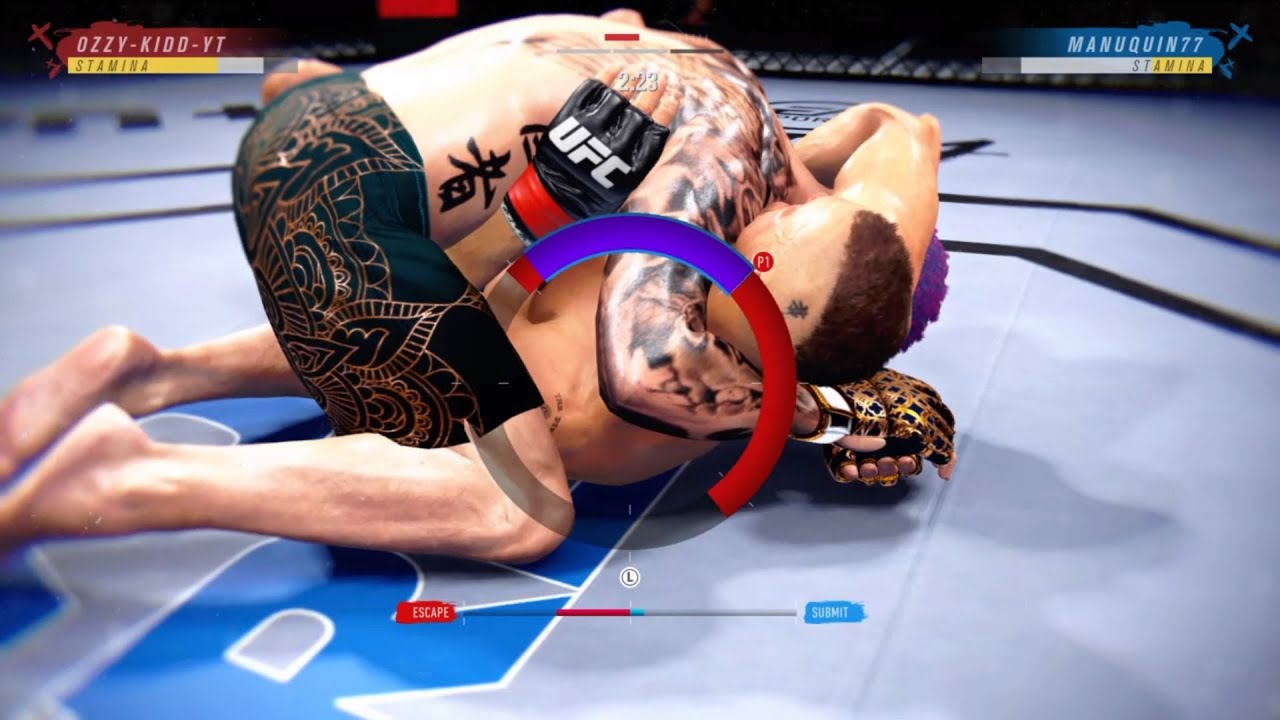 Retarded Clinch and Submission Spammer Gets Banged In His 'Ead! - UFC 4 Online World Championships