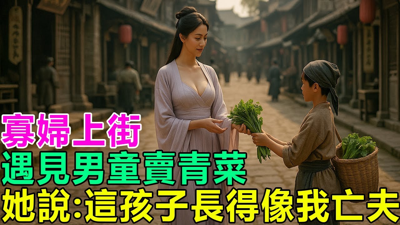 民間故事：寡婦上街，遇見男童賣青菜，她說:這孩子長得像我亡夫