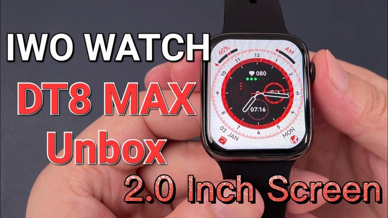 KIWITIME IWO WATCH DT8 MAX Smartwatch Unbox-2.0' Screen Temperature Permenant AOD Game-Series 8 Copy