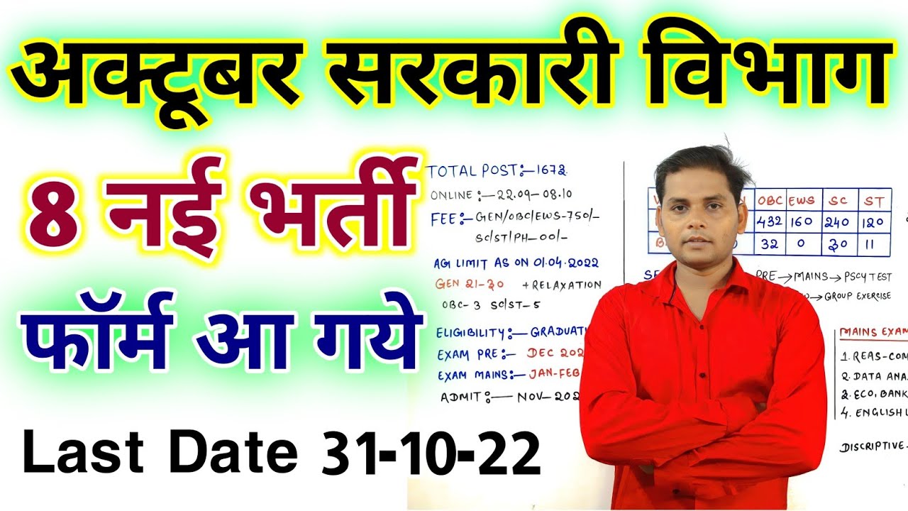 Top 8 Government Job Vacancy in October 2022 | New Vacancy 2022 | October Vacancy 2022