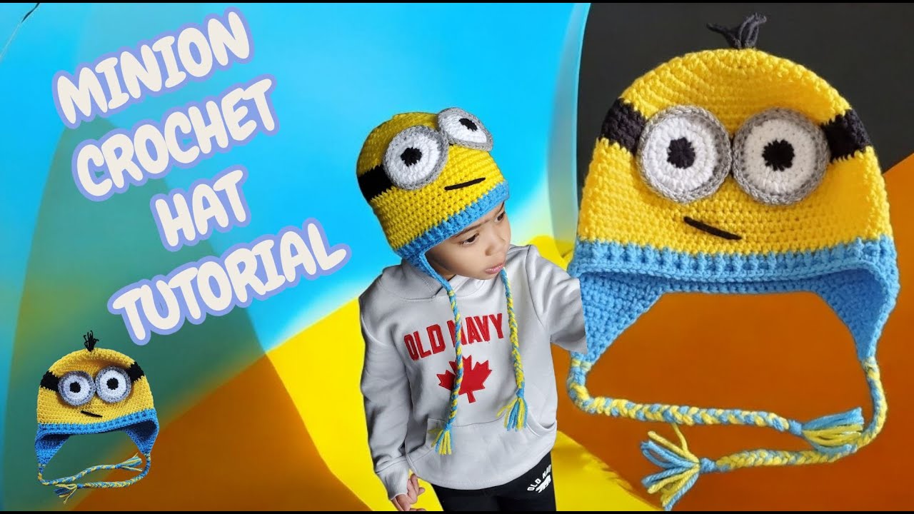 INSPIRED MINION CROCHET HAT TUTORIAL FROM TODDLER TO ADULT SIZE 