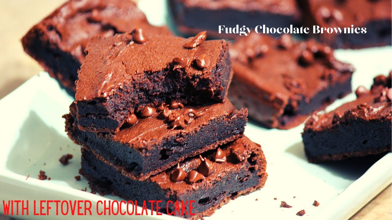 Fudgy Brownie Recipe..|With Leftover Chocolate Cake|Easy and Simple way of making fudgy brownies..