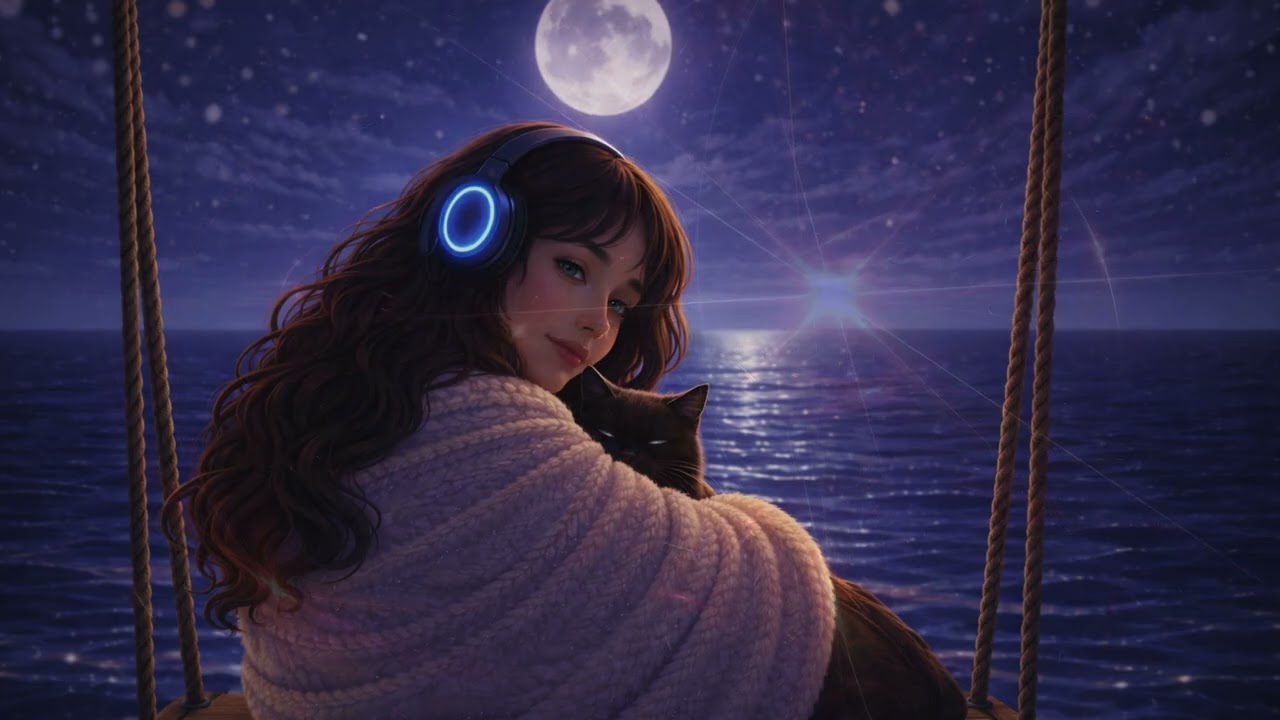 Night Ocean Serenity 🌊 Moonlight Ambient Music for Focus & Sleep Laina Lights