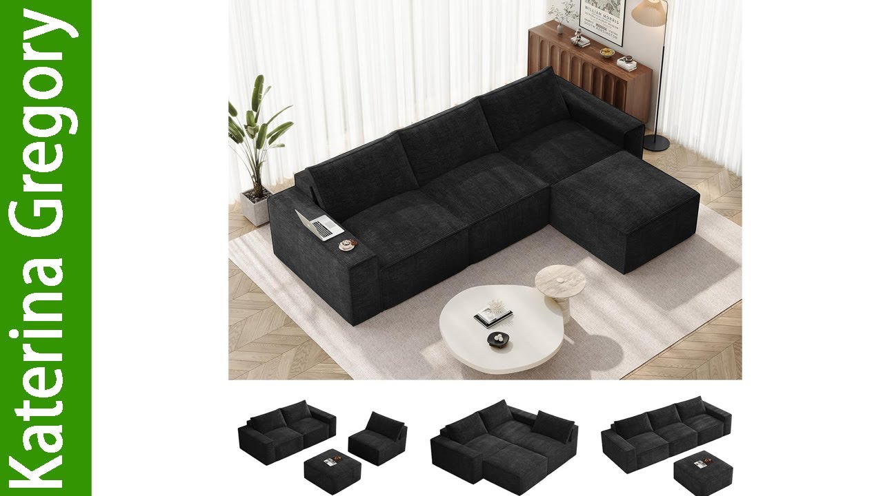 Vesgantti 114 inch Modular Sectional Boneless Couch Modern 3 Seater Sofa Review